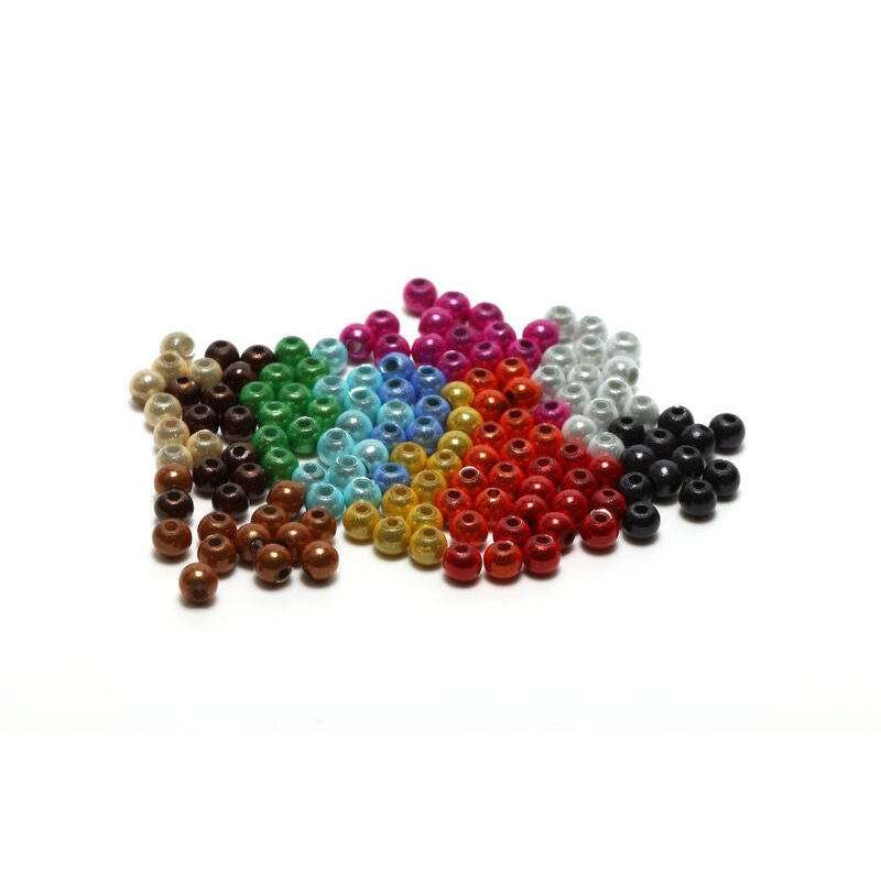 Hareline Small 3D Beads|Black|Fuchsia|Gold|Green Olive|Orange|Pale Minnow Blue|Blue Smolt|Red|White|Brown|Chocolate Brown|Cream