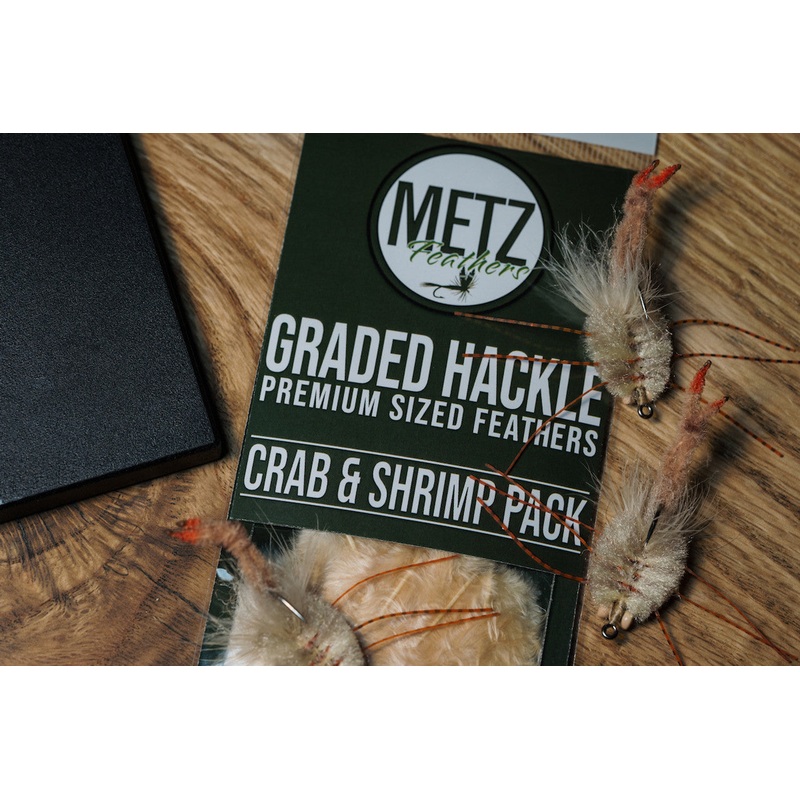 Metz Hackle Crab Shrimp Pack|Grizzly|Olive|White