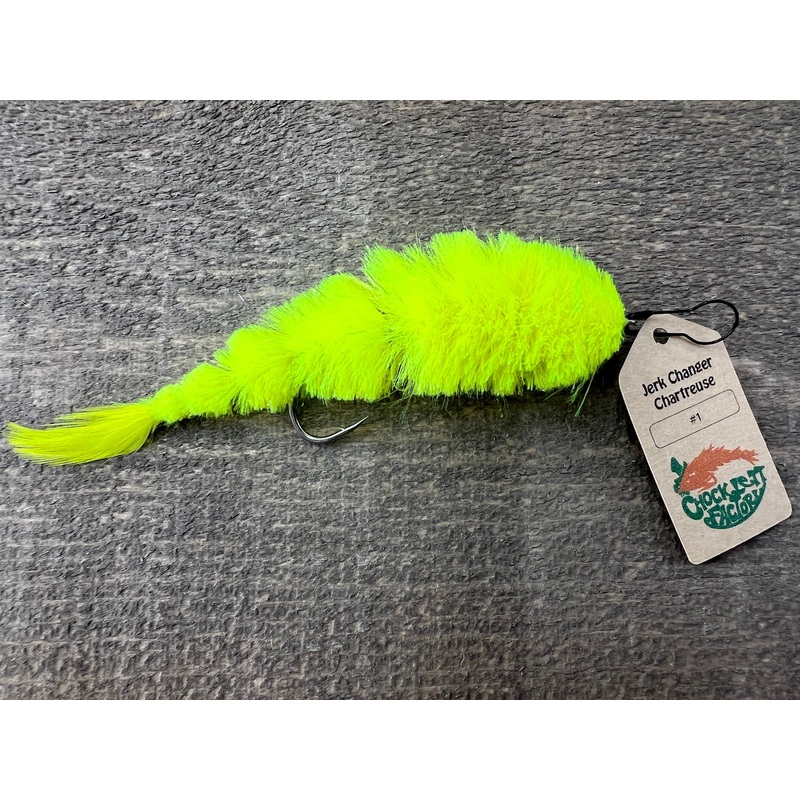 Chocklett’s Jerk Changer|Chartreuse|White|Pink||1 Medium 5″||2 Small 4″