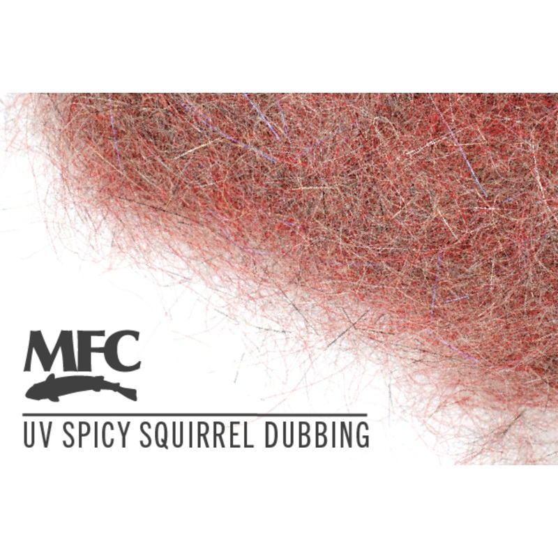 MFC UV Spicy Squirrel Dubbing|Black|Black Stone|Brown|Brown/Tan|Gold/Tan|Dark Natural/Red|Dark Natural/Pink|Natural Grey|Dark Natural/Purple|Olive Dun|Rust|Tan/Yellow|White