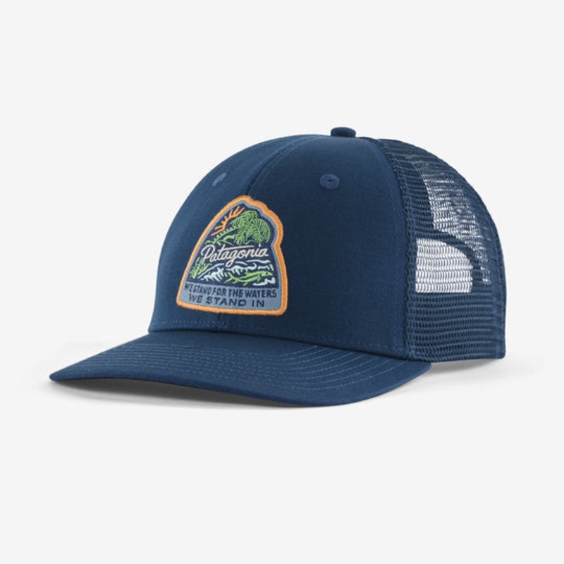 Patagonia Take a Stand Trucker Hat – Bayou Badge: Tidepool Blue