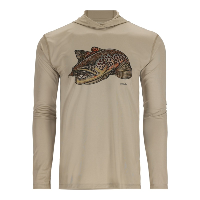 Simms Tech Hoody – Artist Series Stone/Brown Trout