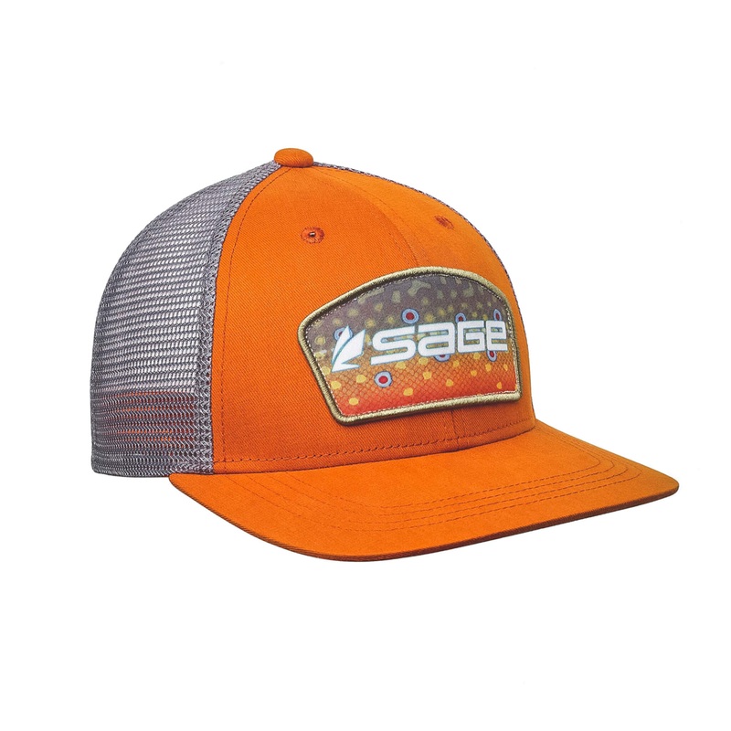 SAGE PATCH TRUCKER CAP|Orange Brook Trout|Green Brown Trout|Charcoal Rainbow Trout