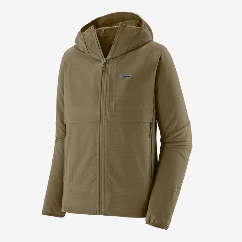 Patagonia Men’s R1 TechFace Fitz Roy Trout Hoody – Dark Ash