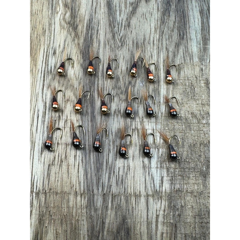 18pcs/box #16 Tungsten Bead Head Jig Nymph Fly Epoxy Pheasant Tail