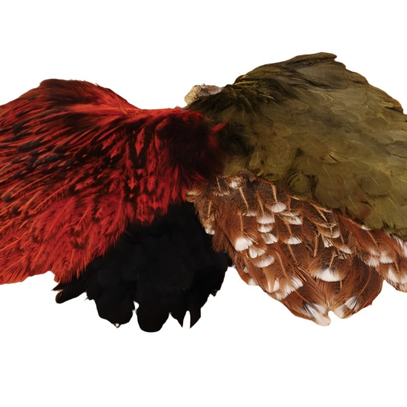 Hareline India Hen Back|Black |11|Natural |242|Olive |263|Prince Nymph Brown |395