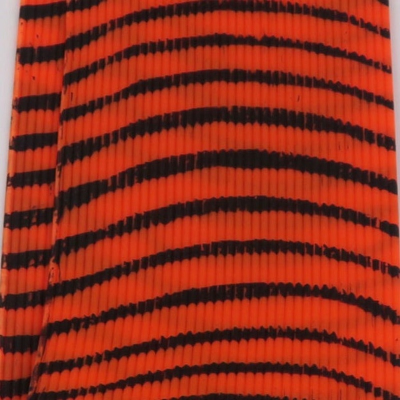 Hareline Tarantu-Leggs|Orange Black Barred |3|Yellow Black Barred |13