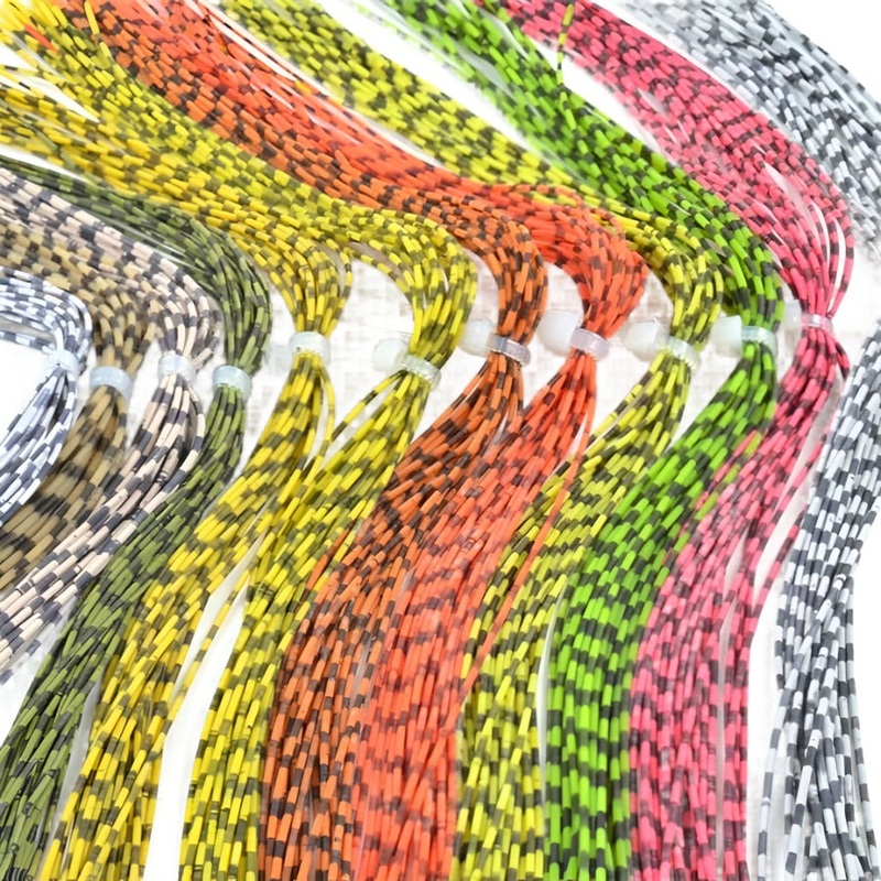 Rainy’s Round Rubber Legs|Chartreuse Barred|Grey Barred|Natural|Natural Barred|Olive Barred|Orange Barred|Tan Barred|White Barred|Medium