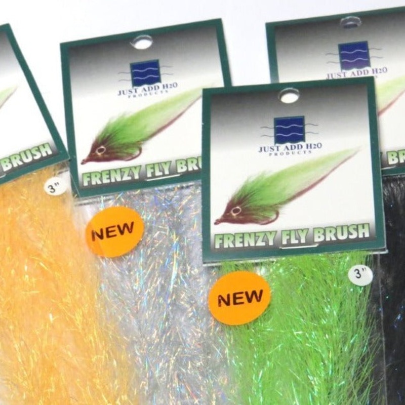 H2O Frenzy Fly Fiber Brush|Brown|Algae Green|Belly White|White|3″|2″