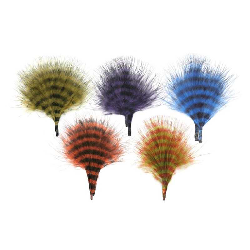 MFC Barred Marabou|Blue/Black|Burnt Orange/Olive|Chartreuse/Black|Fuchsia/Purple|Olive Brown/Black|Olive/Rust|Purple/Black|Tan/Black|White/Black|Yellow/Brown|White/Olive