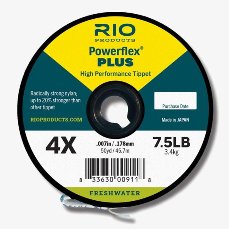 Rio Powerflex Plus Tippet|50 yards|30 yards|0X|2X|3X|4X|5X|1X|6X