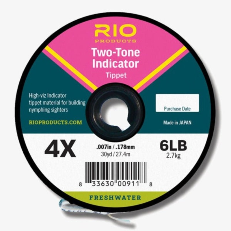 Rio Two Tone Indicator Tippet|Black/White|Pink/Chartreuse|1X Regular Spool|2X Regular Spool|3X Regular Spool|4X Regular Spool|3X Guide Spool