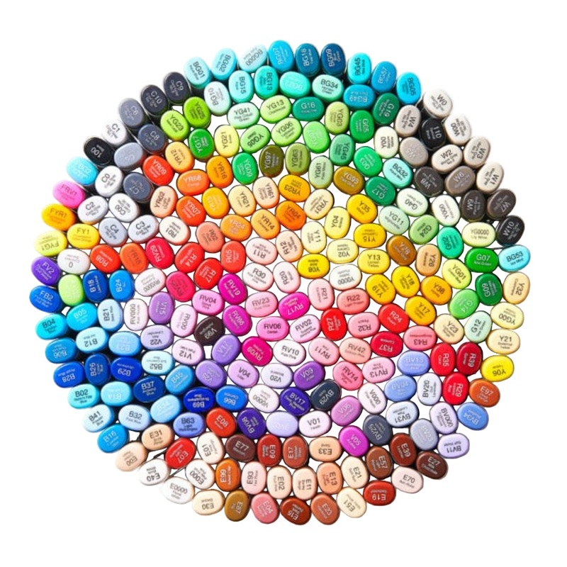 Copic Sketch Markers|Black|Brown|Caddis Green|Chartreuse|Fl. Blue|Fl. Orange|Green|Grey|Olive|Purple|Red|Rust|Rusty Orange|Shrimp Orange|Tan|Yellow|Light Olive