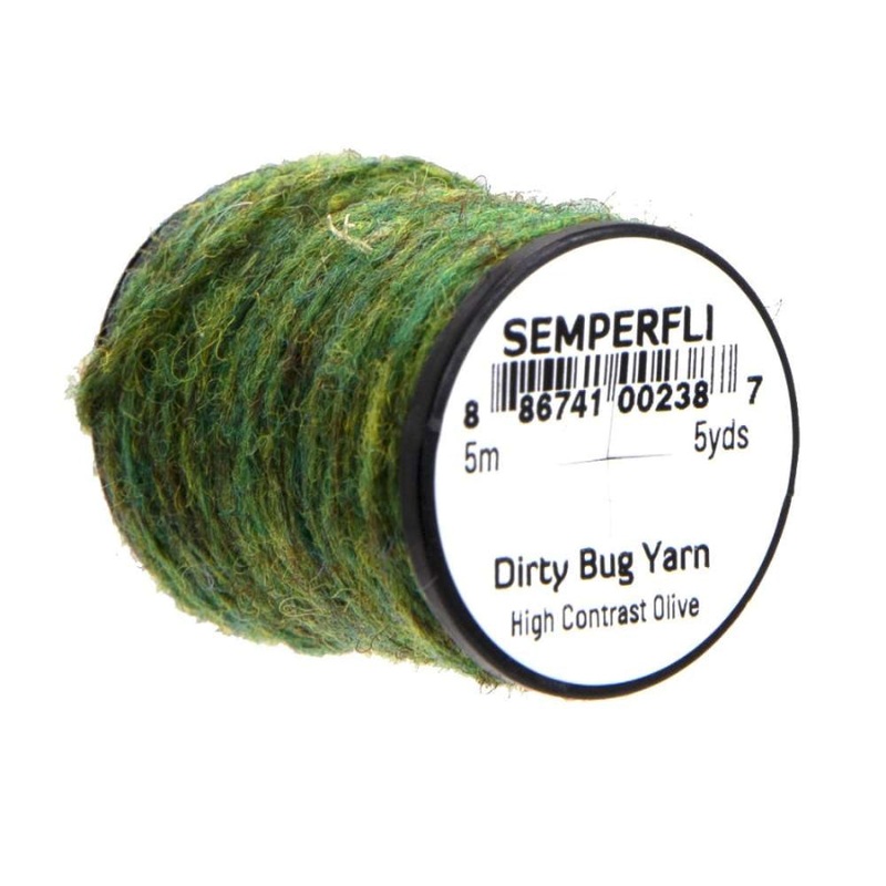 Semperfli Dirty Bug Yarn|Dirty Pale Olive|Caddis Brown|Black|Caddis Pupa|Green Olive|Mottled Chironomid|Mottled Golden Olive|Ivory|Mottled Olive|Shrimp|Pale Olive|Litchen|Golden Olive|Danica|Grey Caddis|High Contrast Olive|Olive Caddis|Orange Aphid|Primro
