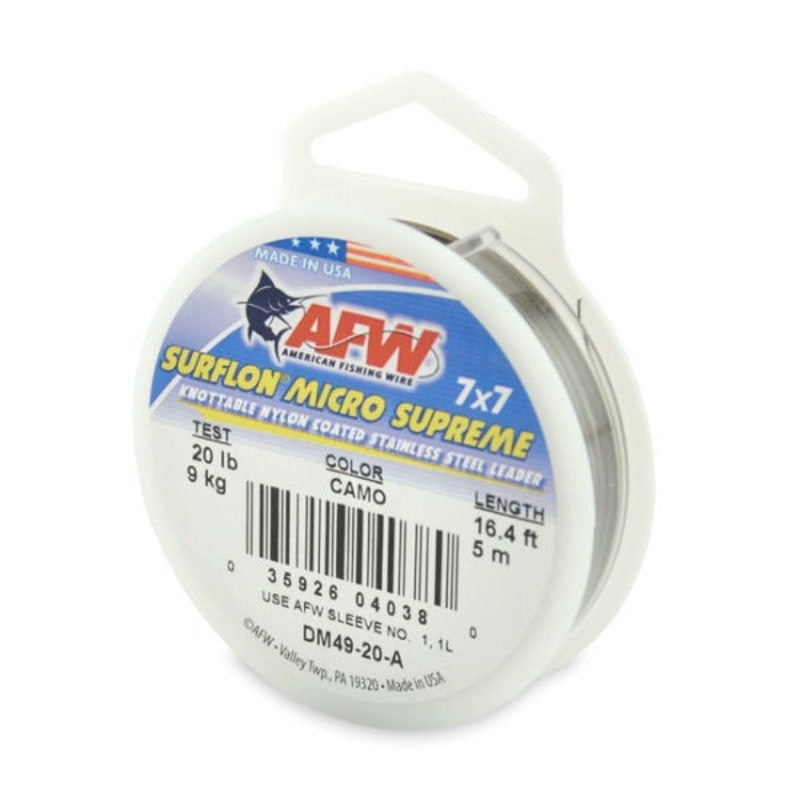 AFW Surflon Micro Supreme Camo Nylon Coated Fishing Wire