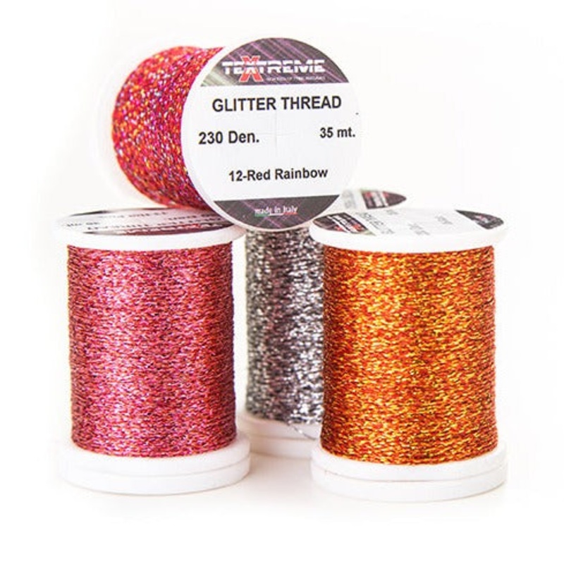 Textreme Glitter Thread|Golden Brown|Rainbow|Light Green Rainbow|Light Olive|Golden Olive|Blood Red