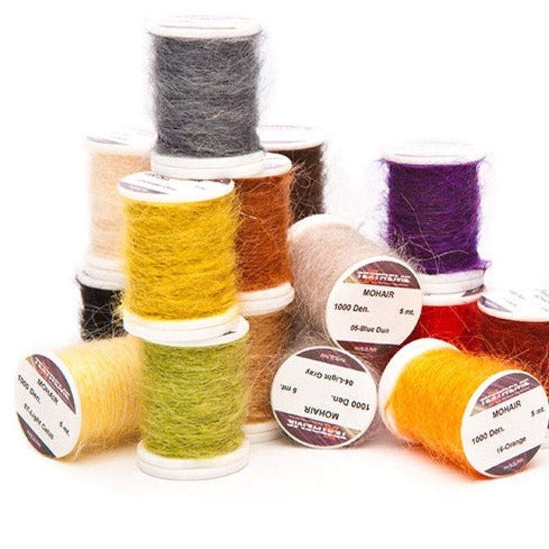 Textreme Natural Mohair|Black|Rusty Brown|Light Brown|Olive|Claret|Fl. Sunburst|Sand