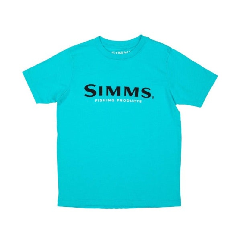 Simms Kid’s Logo T-Shirt|Harbor Blue|Tahiti Blue|Small|Medium|Large