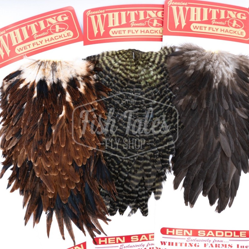 Whiting Farms Hen Saddle|Black|Brown|Grizzly Olive|Light Dun|Light Ginger|Medium Dun|Pale Watery Dun|Natural Dun