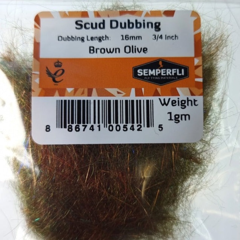 Semperfli Scud Dubbing|Brown Olive|Craw Cray Ditchbug|Golden Olive|Olive|Peachy|Peacock|Bluegill Salty Olive|Tan