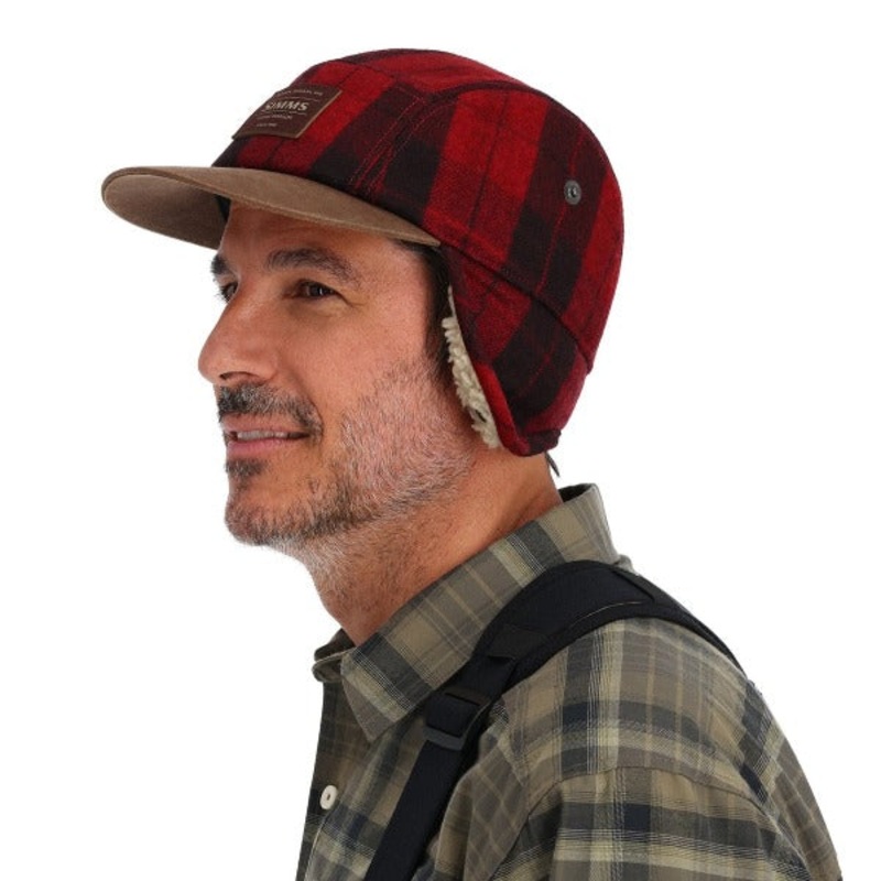 Simms Coldweather Cap|Red Buffalo Plaid|Small/Medium|Large/X-Large