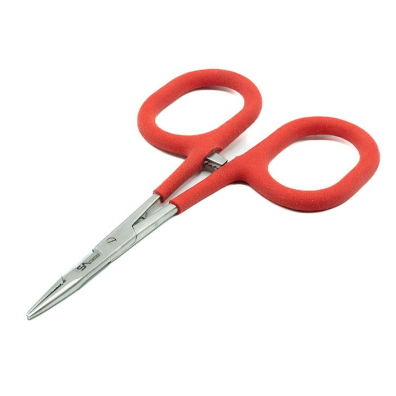 SA Tailout XL Scissor Clamp|Stainless/Red