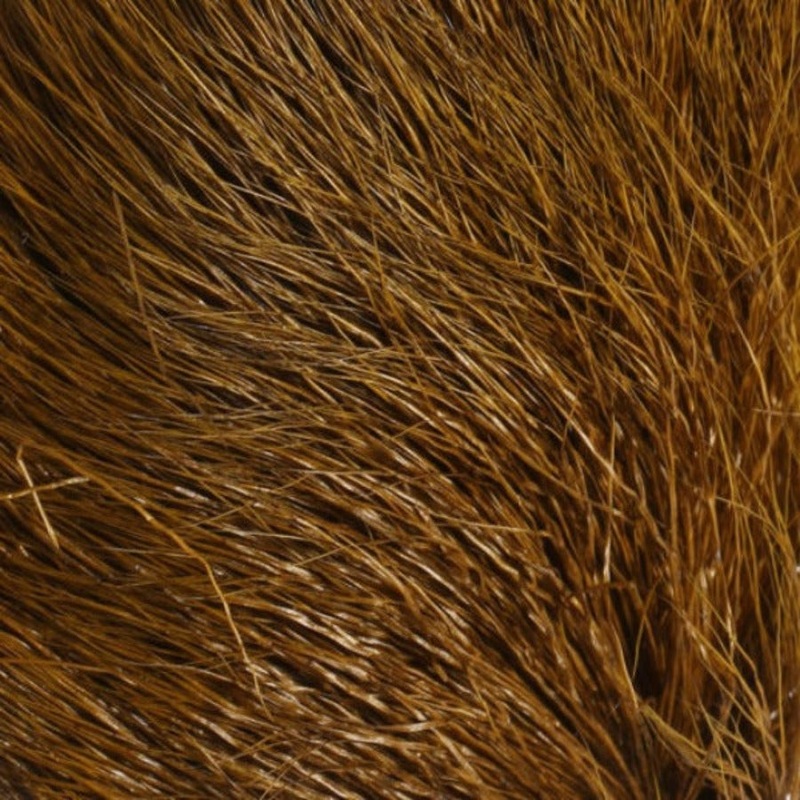 Hareline Deer Belly Hair|Bleached White|Olive Brown