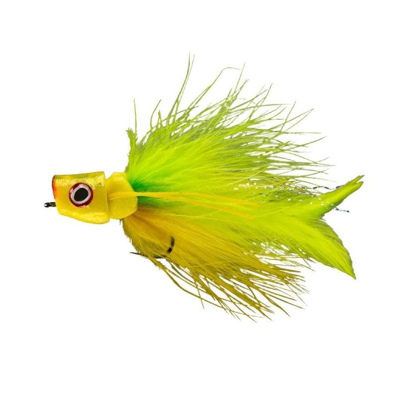 Rio Flies PTO Popper|Chartreuse/Yellow|Black/Red|6