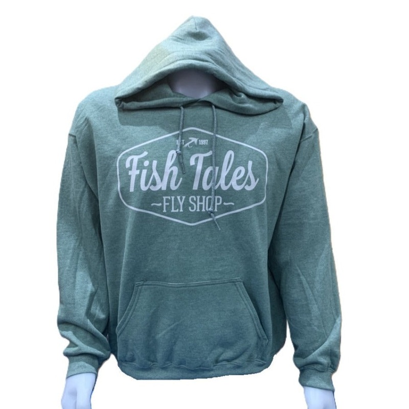 Fish Tales Logo Hoody|Light Pink|Dark Heather|Dark Green|Small|Medium|Large|X-Large|XX-Large
