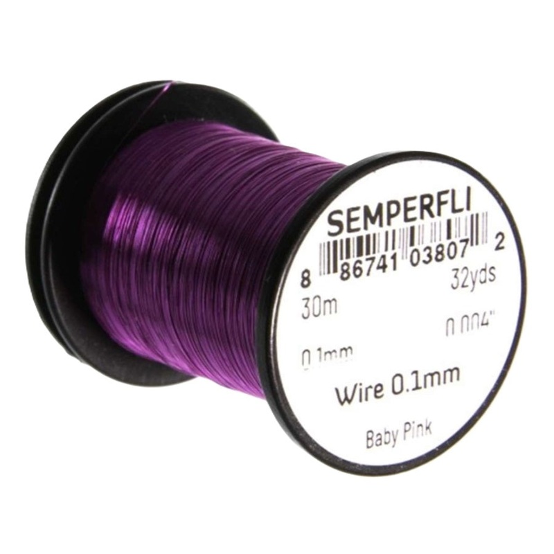 Semperfli Tying Wire|Baby Pink|Ice Blue|Hot Pink|Purple|Red|0.1 mm|0.2 mm|0.3 mm