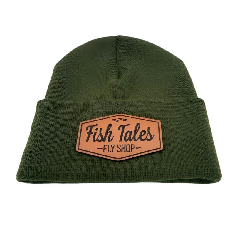 Fish Tales Beanie with Leather Patch