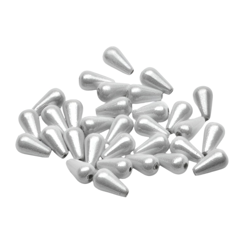 MFC Teardrop Streamer Beads|Red|White|Assorted|6mm