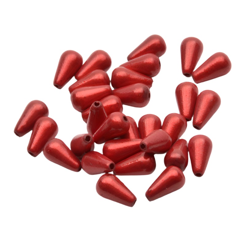 MFC Teardrop Streamer Beads|Red|White|Assorted|6mm