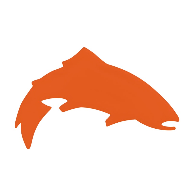 Simms Trout Icon Sticker|Orange|White|Small|Large