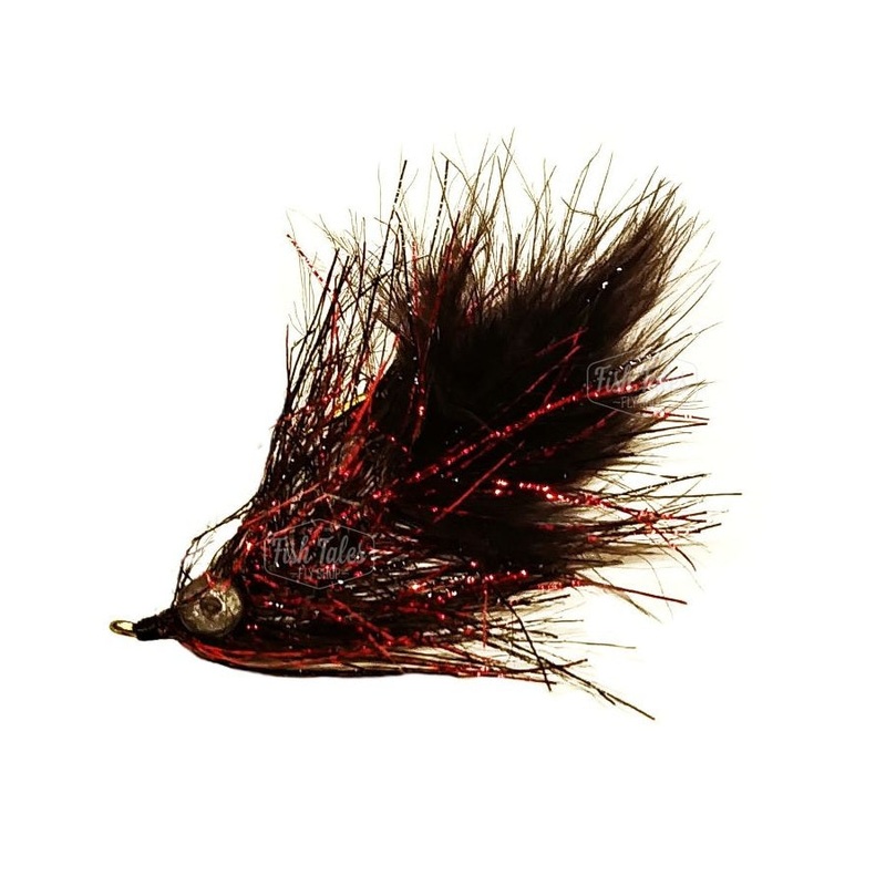 JT Flies Veil Leech Streamer|Black/Copper|Black/Red|4