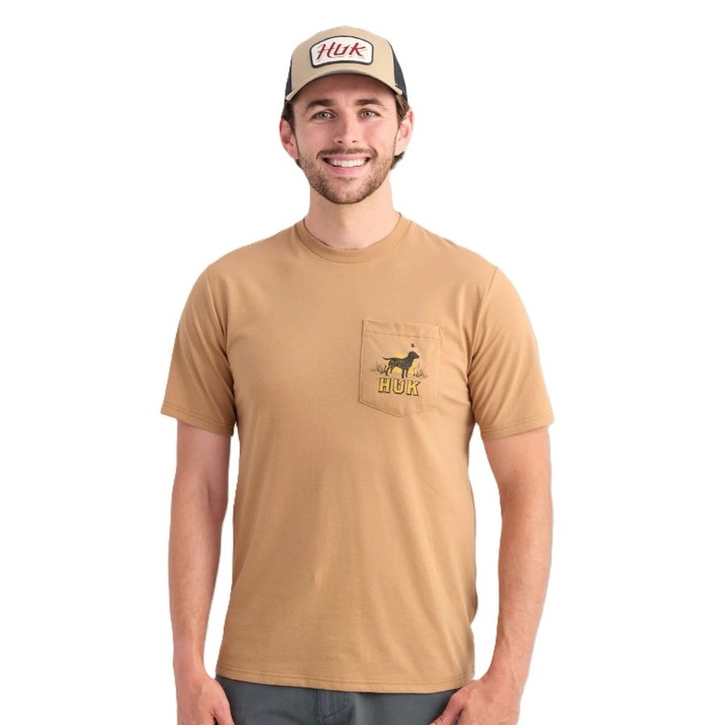 Huk Men’s Lab Patch Short Sleeved Pocket Tee
