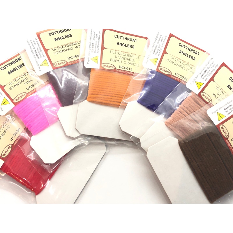 Wapsi Ultra Chenille Standard|Wine|Purple|Burnt Orange|Red|FL Hot Pink|Worm Brown|Light Olive|Tan|White|Cream