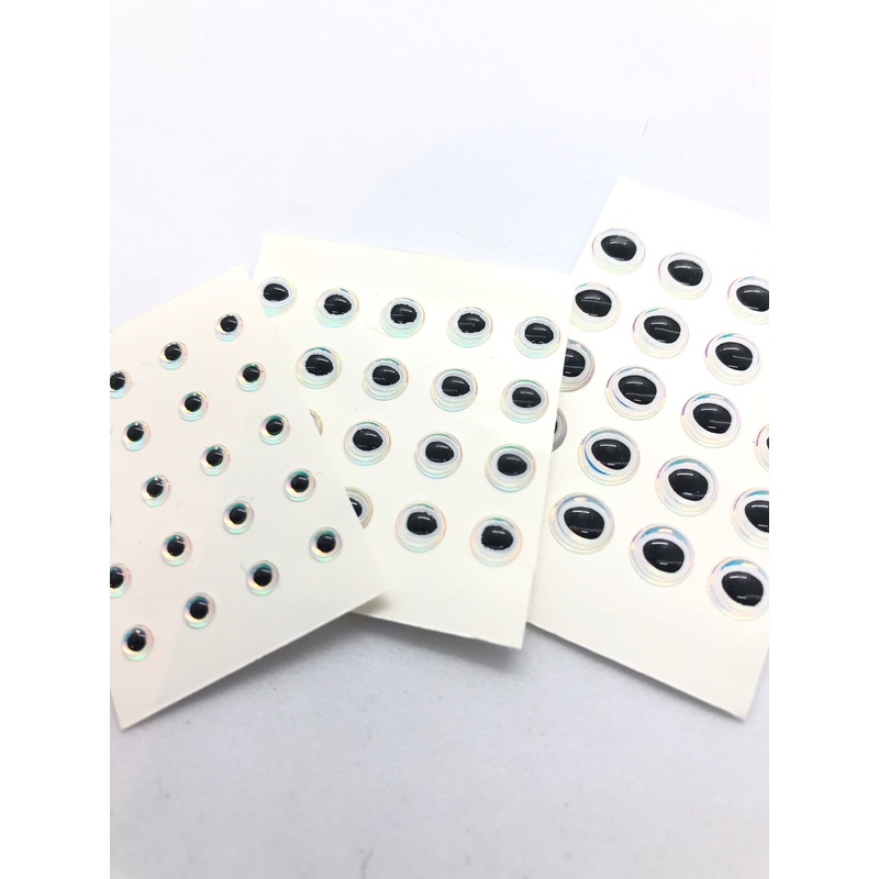 Hareline 3D Adhesive Eyes|1/4 Oval Pupil|3/16 Oval Pupil|1/8 Holographic|5/16 Oval Pupil|Super Pearl (translucent)