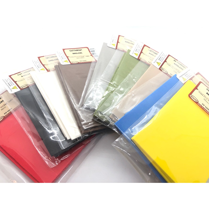 Wapsi fly foam 2mm|Red|Yellow|Damsel Blue|Tan|Gray|Brown|Olive|White|Black|Dark Grey