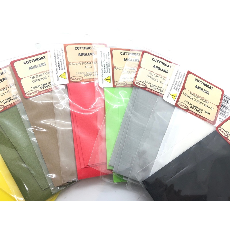 Wapsi Razor Foam|Opaque Gray|Translucent White|Chartreuse|Opaque Black|Opaque Red|Opaque Tan|Opaque Olive|Translucent Yellow|Opaque White|Opaque Yellow