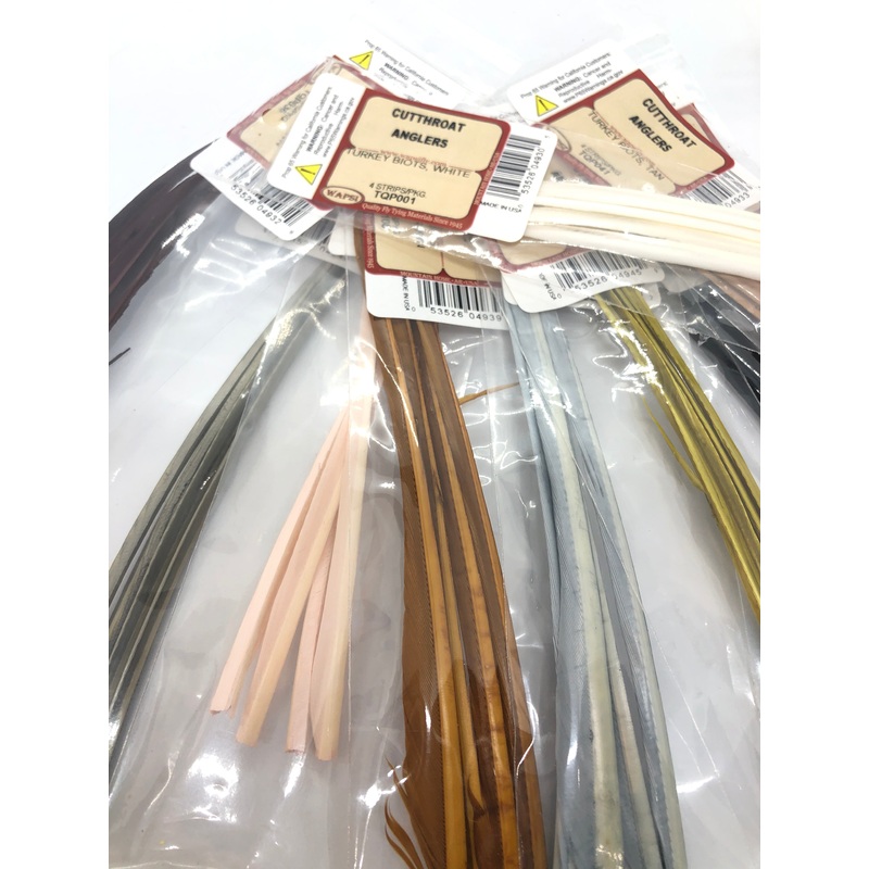 Wapsi Turkey Biots|Black|Callibaetis|Mahogany Brown|Tan|White|March Brown|Hendrickson Pink|Blue Dun|Adams Gray