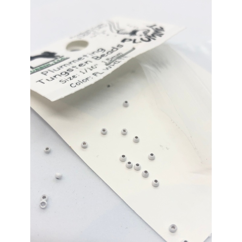 Hareline Dubbin Plummeting Tungsten Beads Fl. White now @ 40% OFF