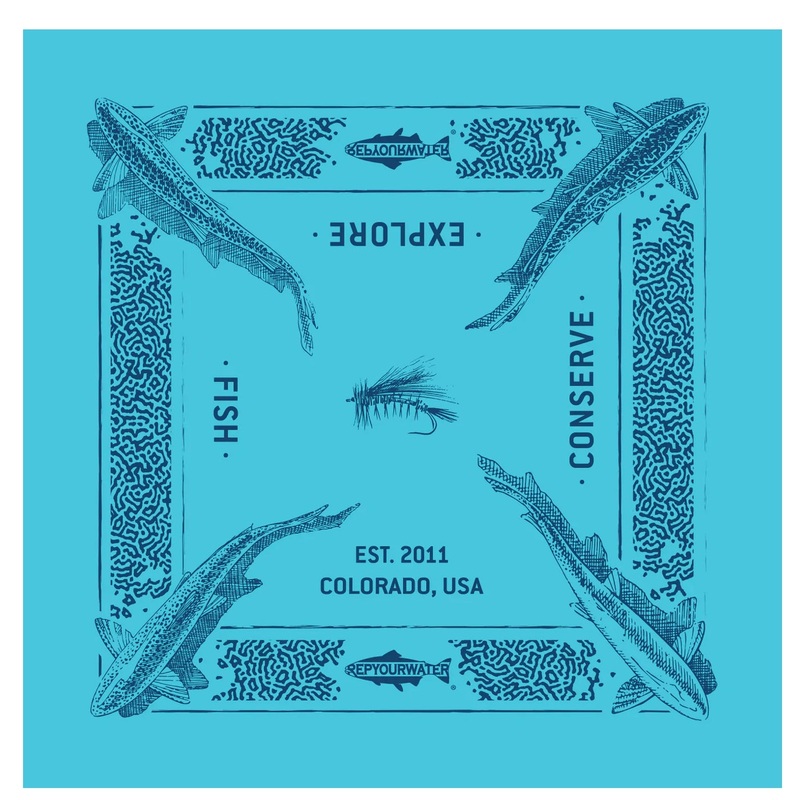 Rep Your Water Fishy Bandana|Silver|Turquoise|Olive|Navy