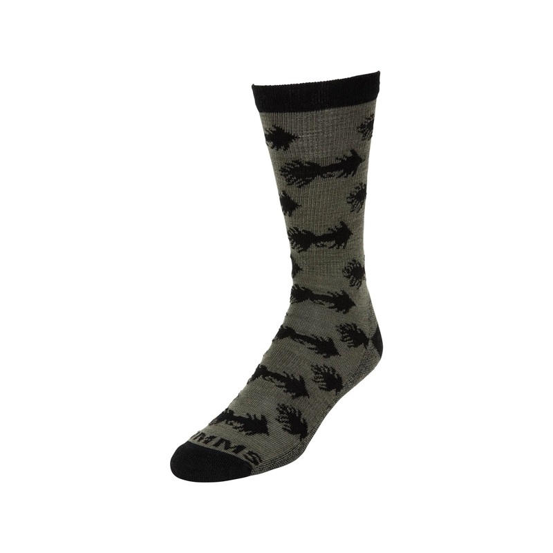 Simms Mens Daily Sock|Moss|Steel|Troutscape|Woodland Camo|Woodland Camo Steel|Americana|Cutty Red|Rainbow Trout|Medium|Large|XL|Extra Large