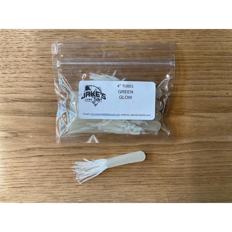 Jakes Lure Joint 4 Tubes|White with Chartreuse Tail|Blue Glow|Green Glow|Aqua Glow|Bleeding White|Black with Pink Tail|Blaze Orange with White Body|White