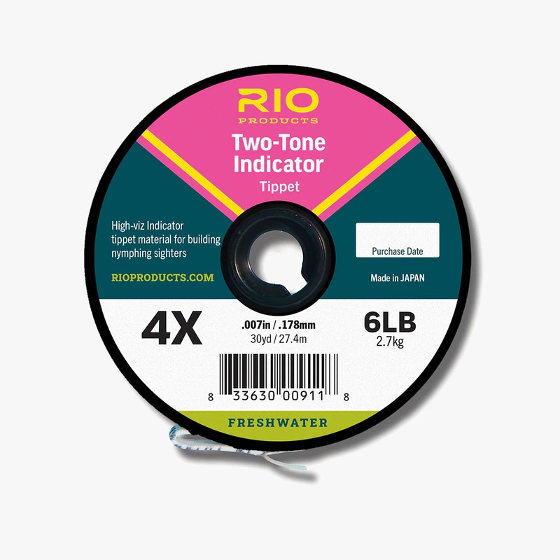 Rio Two-Tone Indicator Tippet|Pink & Yellow 2x x 30yd|Pink & Yellow 3x x 30yd|Pink & Yellow 4x x 30yd|Pink & Yellow 5x x 30yd|3x Guide Spool|Black & White 3x x 30 yd|Black & White 4x x 30 yd|Black & White 5x x 30 yd