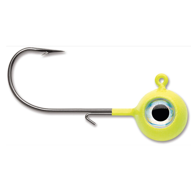 VMC Neon Moon Eye Jig|1/16 oz Fire Tiger|1/16 oz Glow|1/16 oz Glow Chartreuse|1/16 oz Chartreuse|1/16 oz White|1/8 oz White 4 Pack