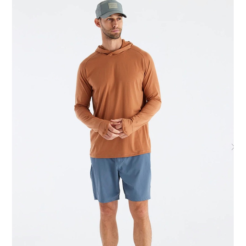 Free Fly Mens Elevate Hoodie|Rust|Shale Green|Small|Medium|Large|XL|XXL
