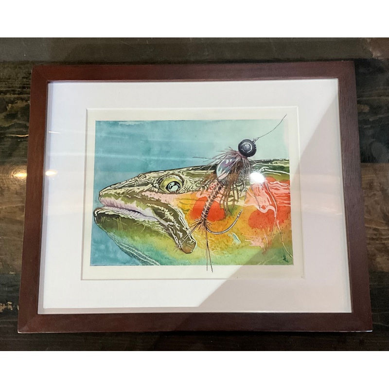 Jacob Lutz Framed Art Prints|8 x 10|11 x 14|Red in the Face|Water Wolfin|The Seeker|Drippy Trout|Red Gold and Stone|Blue Brown|Ghost King|Moment of Decision|Rising to the Moon|Rain Sleet Hail|Mid Canyon|Black and White Dreams|Wooden Gallery