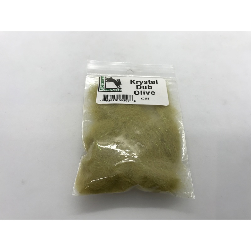 Hareline Dubbin Krystal Dub|Olive|Hares Ear